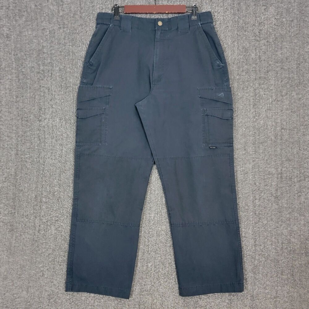 Tru Spec Pants Mens 34 Blue Ripstop Cargo Tactical Workwear Adjustable Waist